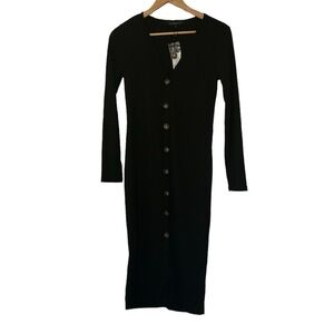 NWT Dynamite dress. Size Medium. Black ribbed fabric.